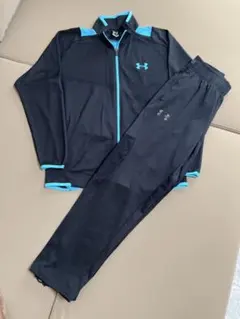 UNDER ARMOUR ジャージ上下セット ブラック×ブルー LGサイズ