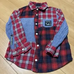 klädskaap チェック柄長袖シャツ　110㎝