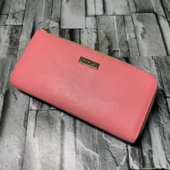 美品　FURLA フルラ 長財布 L字ファスナー　ピンク レザー