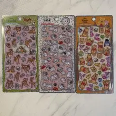 プチドロップステッカー　バンビ　プーさん　ディズニー　101匹わんちゃん