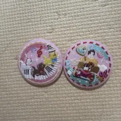 ディズニー 刺繍缶バッジ2 シュガーラッシュ　おしゃれキャット