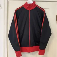 黒赤フルジップトラックジャージ　サイズM