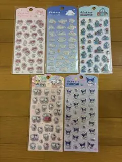 【正規品】サンリオキャラクター　ぷくっとシール５枚セット
