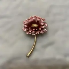 ピンク花デザイン ブローチ 約6cm