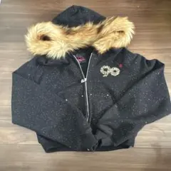 9090ファー付きジップパーカー