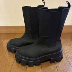 ジーナシス新品 サイドゴアブーツ ブラック 厚底Mサイズ