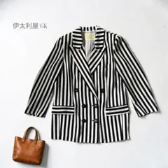 伊太利屋 GK ダブルジャケット 白黒 ストライプ 大きい 13 長袖 春夏のサムネイル