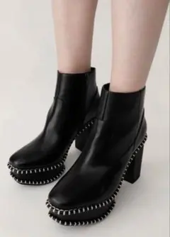 moussy 　WOOD SOLE ブーツ ブラック Mサイズ