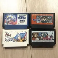 FCソフト4本セット、ドラクエIII、IV、FFIII、ホワイトライオン伝説