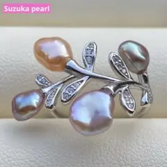 本真珠　淡水無核ケシパールリング　小粒多彩L1127