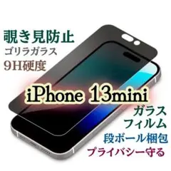 【プライバシー保護】iPhone13mini 　覗き見防止フィルム　硬度9H