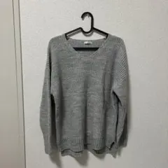 CINEMA CLUB Vネックニット グレー L