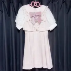 LIZLISA リズリサ ツイードセットアップ風ワンピース ピンク