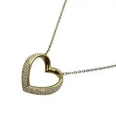 美品◎ スワロフスキー ネックレス ハート パヴェ キューピッド