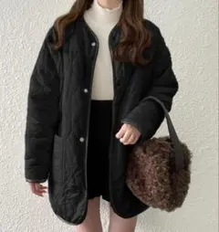 GRLグレイル レザーパイピングボアXキルティングリバーシブルコート[kd15]