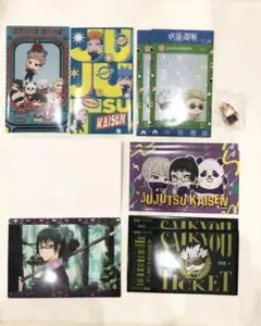 呪術廻戦　まとめ売り　マルチケース　クリアビジュアルポスター　根付ますこっと