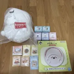 お文具といっしょ　ラストワン賞 ぬいぐるみとグラスセット　13点まとめ売り