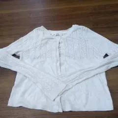 GAP KIDS ホワイト レース編み カーディガン L
