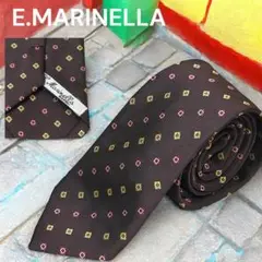 新品未使用　E.MARINELLA小紋柄ネクタイ　ブラウン　ハンドメイド