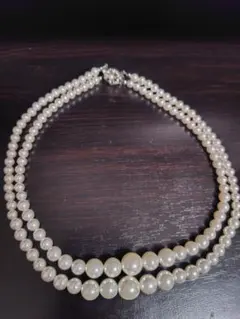 パール風 真珠 二重ネックレス 冠婚葬祭 パーティー 二次会