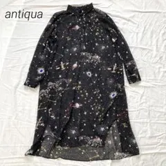 完売品✨美品✨antiqua アンティカ　星座柄シアーワンピース　フリーサイズ