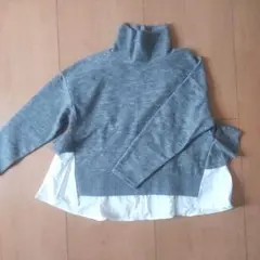 グレー 変形セーター