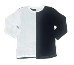 白黒バイカラー 長袖Tシャツ