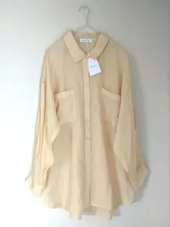 新品natural couture黄色レーヨンシャツチュニックFのサムネイル
