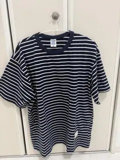 INFLATION ボーダー Tシャツ ネイビー Lサイズ