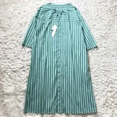 新品　ギャルリーヴィー　コットンストレッチブロードギャザーネックワンピース