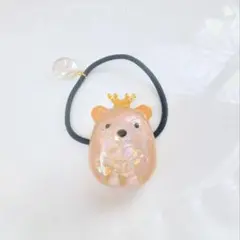 ヘアゴム レジン ゴム交換可能 くま No12