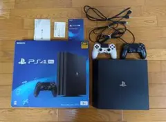PS4 Pro 本体 4K対応 コントローラー2個付　動作確認　初期化済　訳あり