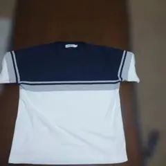 UNION STATION ストライプTシャツ M ネイビー/ホワイト/グレーのサムネイル