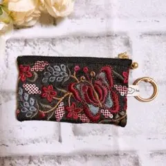 インド刺繍リボン　ポーチ　マルチポーチ　ハンドメイド　ミニポーチ　NO3557