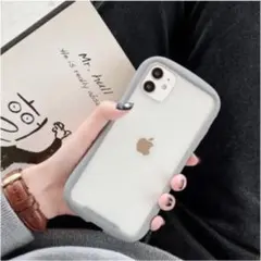 iPhone12pro クリアケース 透明 グレー