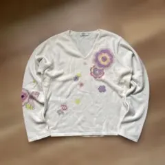 CARVEN カシミヤ100% 花柄ニットのサムネイル