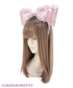 Angelic Pretty Heartヒロインリボンヘッドドレス ピンク - メルカリ