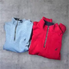 ノーティカ ハーフジップ スウェット プルオーバー 二枚セット