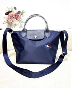 新品 ロンシャン ルプリアージュ Tres Paris ネイビー Sトリコロール