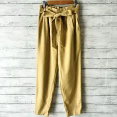 【LOWRYS FARM 】ベージュ ウエストリボン テーパードパンツ 秋 M