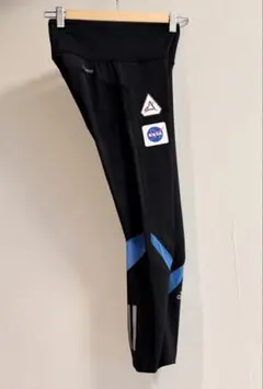 【美品】adidas × NASA ワッペンランニングパンツ　ブラック