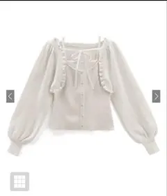 フリルリボンボレロキャミソールニットアンサンブル mb1590 GRL