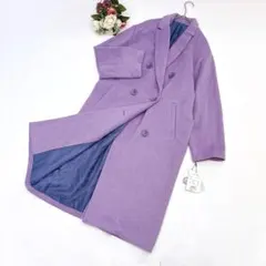 未使用タグ付き✨ピンクス（L）チェスターロングコート ダブルボタン ラベンダー