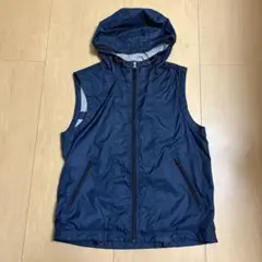 OLD GAP 90s〜00s フード付き ナイロンベスト ネイビー サイズS