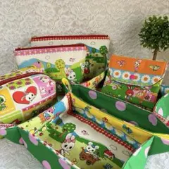 ハニーチューン6点セット、在庫セール、 ハンドメイド、ポーチ、小物入れ