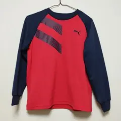 Puma 長袖カットソー レッド/ネイビー 150cm 子供用長袖 ロンT