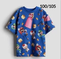 ☆新品☆H&M Tシャツ スーパーマリオ　総柄Tシャツ　100/105 ②