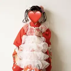赤被布チュール 着物 女の子 - メルカリ