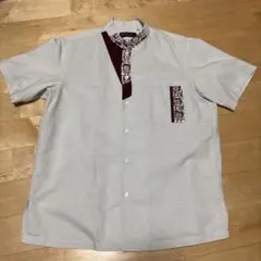 MAJUN 琉球びんがた 半袖シャツ スタンドカラー M