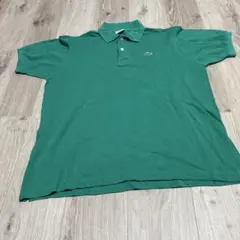 90sフランス製LACOSTE半袖ポロシャツ身幅70cm 緑オーバーサイズXXL 
